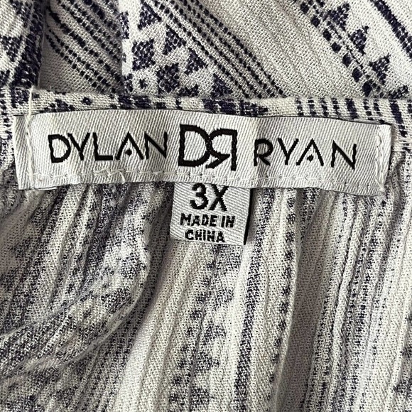 DYLAN Ryan Pullover Tunic Blouse 3X Embroidered Boho 100% Rayon 3/4 Sleeve - Picture 5 of 7